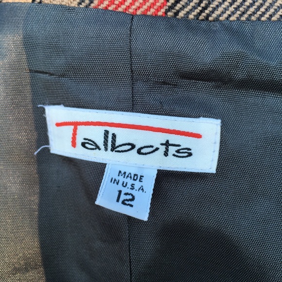 Talbots 12 Wool Plaid button front Lined Blazer - Picture 7 of 7